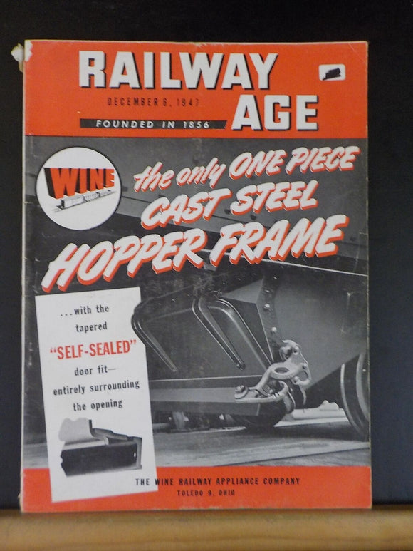 Railway Age 1947 December 6 Wine Cast Steel Hopper Frame
