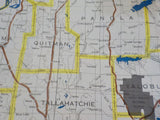 Map Burlington Northern Mississippi State Railroad Map 1983 August
