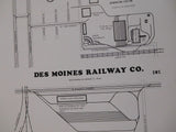Map Des Moines Railway Co.Mason City Iowa Terminal IC&M CD&M 2 sided