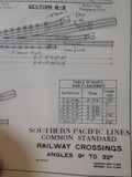 Blueprint Southern Pacific Company Lot of 8 Turnouts, Switch layout, crossover
