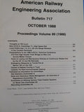 American Railway Engineering Association Bulletin 717 October 1988 Vol 89 AREA
