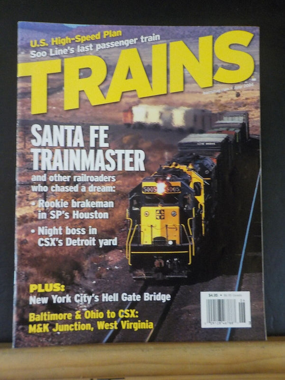 Trains Magazine 2004 June Santa Fe trainmaster CSX Detroit yard NYC HEll Gate Br