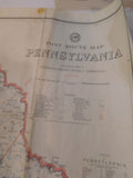 Map Pennsylvania Showing Post Offices 1957 showing railroads