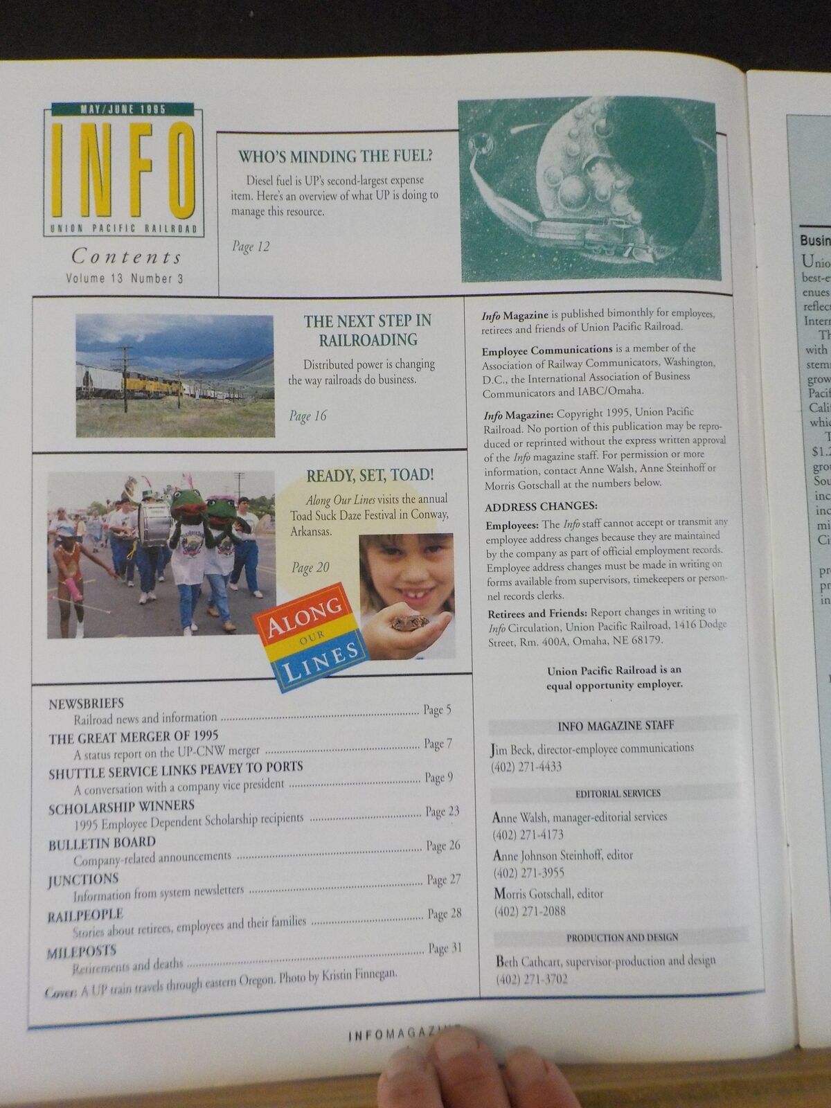 INFO Magazine Union Pacific Railroad 1995 May/June Employee Distribute ...