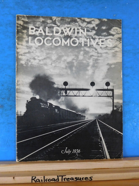 Baldwin Locomotives Magazine 1936 July First Union type V&T Disc driving wheel