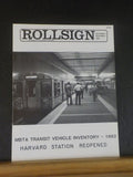 Rollsign Magazine of New England Transit News 1983 November December