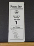 Southern Pacific Transportation Co Employee Timetable Lafayette Div #1 1982