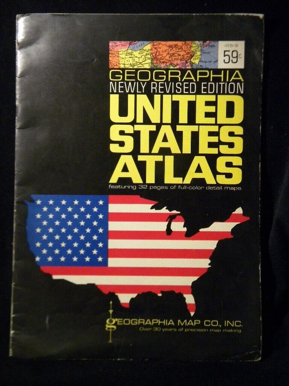 United States Atlas Geographia Newly Revised Edition 1962 w railways Railroads