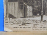 Postcard Chateau Thierry French Railroad Station Bombed WW1 1918 Aisne