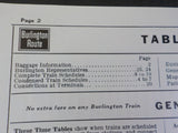 Burlington Route System Public Timetable 1962 February-April