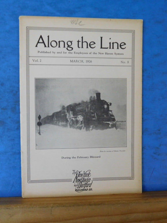 Along the Line 1926 March New York New Haven & Hartford Employee Magazine