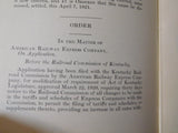 Annual Report Kentucky 1920-1921 Railroad Commission HArd Cover