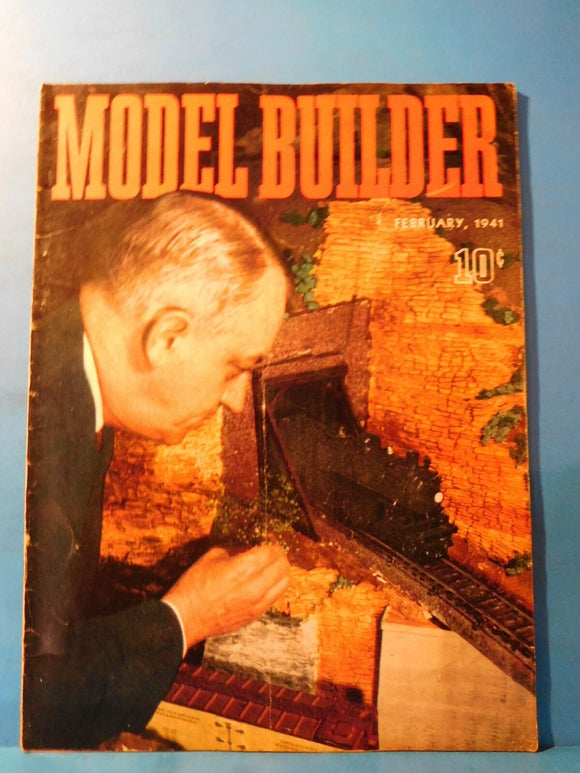 Model Builder 1941 February Lionel Magazine Lineside scenery Track lay ...