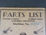 Thew Shovel Parts List Instructions Lubrication Assembly Drawings Machine #4485