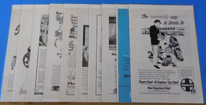 Ads Santa Fe Railway Lot #15 Advertisements from various magazines (10)