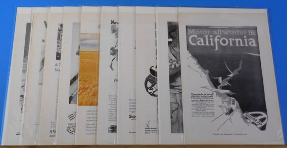 Ads Santa Fe Railway Lot #16 Advertisements from various magazines (10)