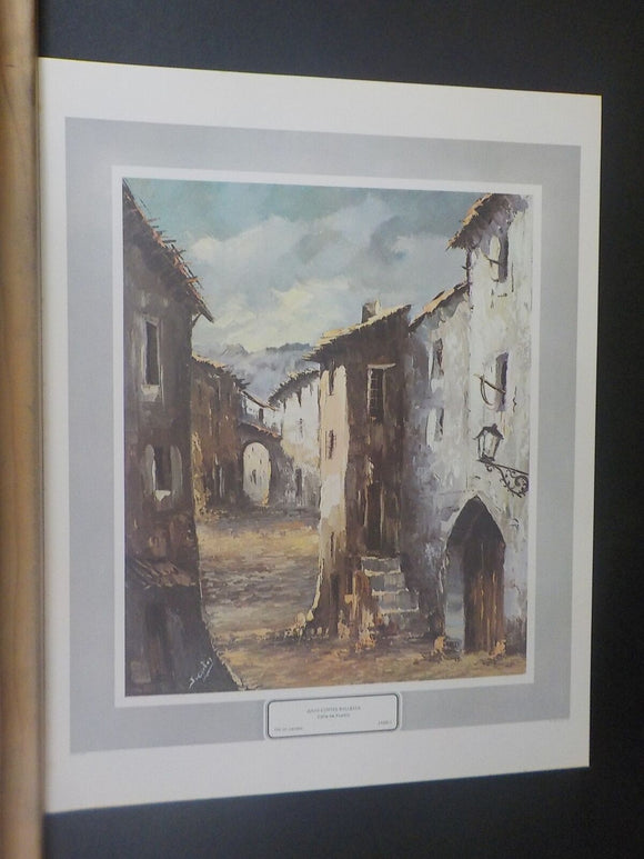 Renaissance Lithographic Print Julio Cortes Ballesta Calie de Pueblo Lithographi