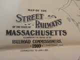 Map Street Railways of the State of Massachusetts 1910 -1911 DAMAGE