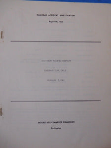 Railroad Accident Investigation Report #4035 Southern Pacific Emigrant Gap 1965