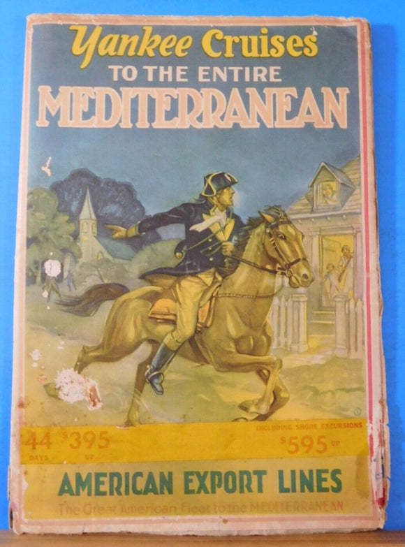 American Export Lines Yankee Cruises to the Entire Mediterranean 1937 Fold-Out B