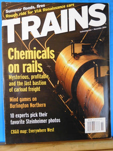 Trains Magazine 2004 November Chemicals on rails Via renaissance cars BN mind ga