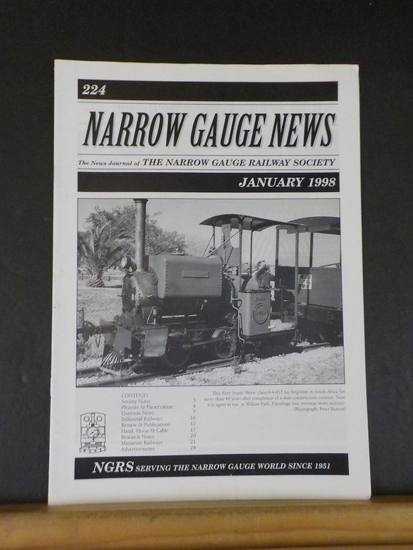 Narrow Gauge News #224 1998 January Society News