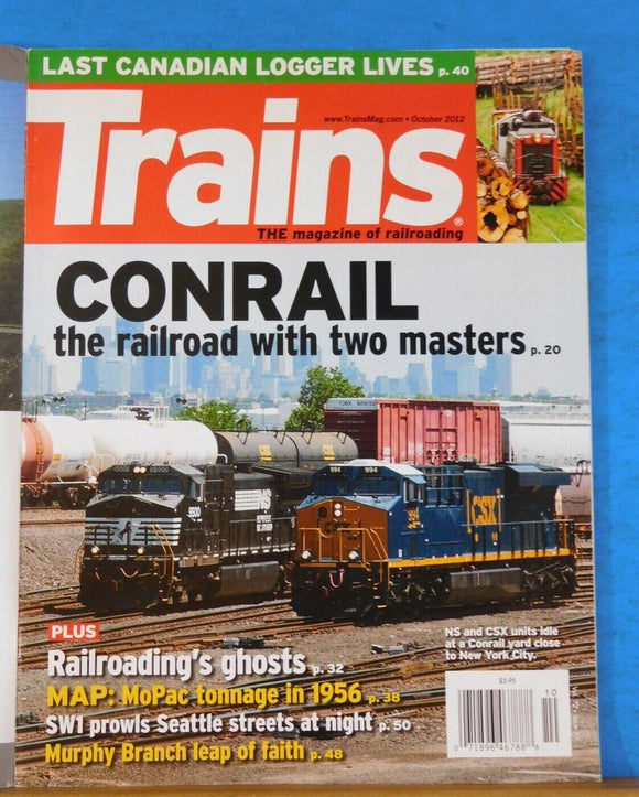 Trains Magazine 2012 October Conrail MoPac tonnage 1956 map Murphy Branch