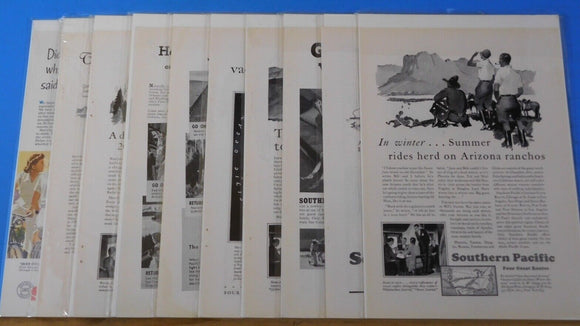 Ads Southern Pacific Railroad Lot #17 Advertisements from various magazines (10)