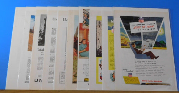 Ads Union Pacific Railroad Lot #47 Advertisements from various magazines (10)