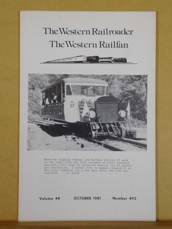 Western Railroader #492 Westside Logging Railcar #97 cover photo, tri-Met orders