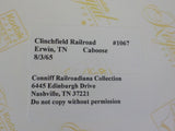 Photo Clinchfield Caboose #1067 Erwin TN 1965 8X11.5 Color