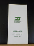 Map Burlington Northern Nebraska State Railroad Map 1983 August