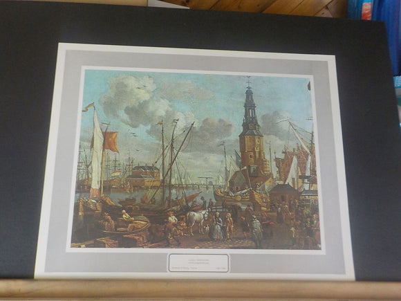 Renaissance Lithographic Print Ludolf Bakhuyzen Port D'Amsterdam Lithographic