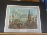 Renaissance Lithographic Print Ludolf Bakhuyzen Port D'Amsterdam Lithographic