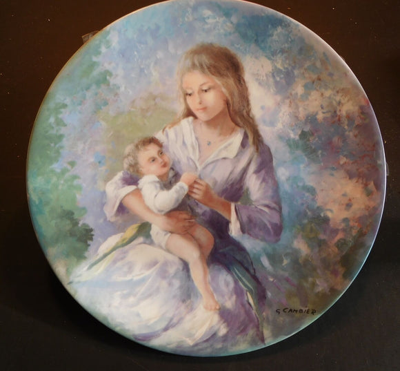 Plate Monique and Francois Mothers Day by Guy Cambier Limoges  f0246