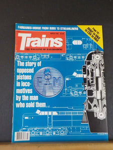 Trains Magazine 1987 March Fairbanks Morse from subs to streamliners Story of op