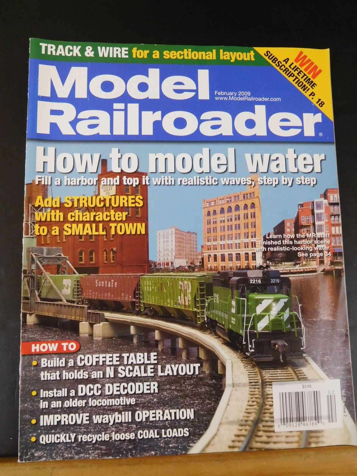 Model Railroader Magazine 2009 February Model water Add structures wit ...