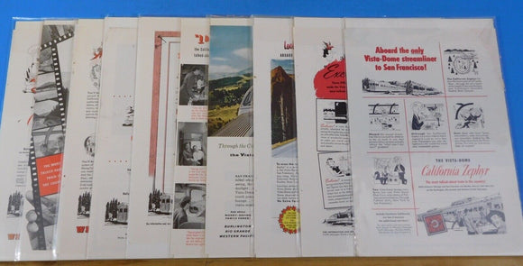 Ads Western Pacific RR California Zephyr #10 Advertisements from various magazin