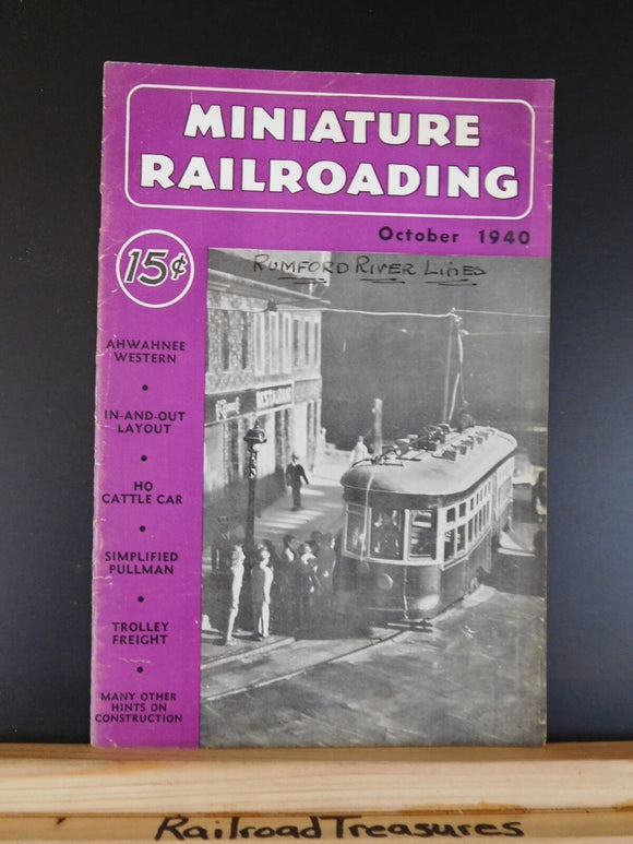 Miniature Railroading 1940 October Vol 3 #4 Magazine HO Cattle car Simplified pu