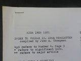 High Iron 1971 Index to Volume Santa Fe Modelers Association