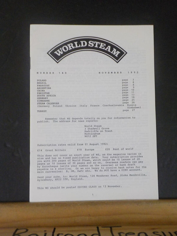 World Steam #140 November 1992