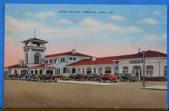 Postcard Union Station Meridian Mississippi #34