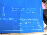 Blueprint Peoria & Pekin Union Ry Lot of 4 Plot plan including new building