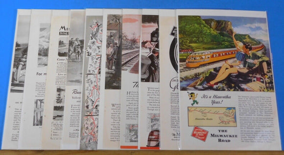 Ads Milwaukee Road Lot #10 Advertisements from various magazines (10)