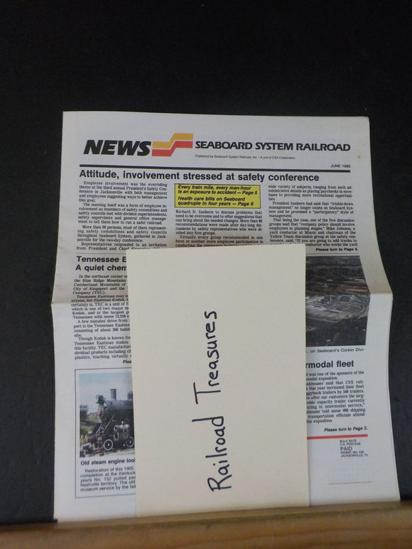 Seaboard System Railroad News 1985 June Attitude, Involvement stressed at safety