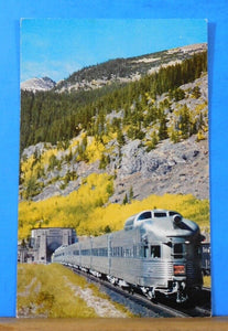 Postcard California Zephyr entering the Moffat tunnel here at East Portal,