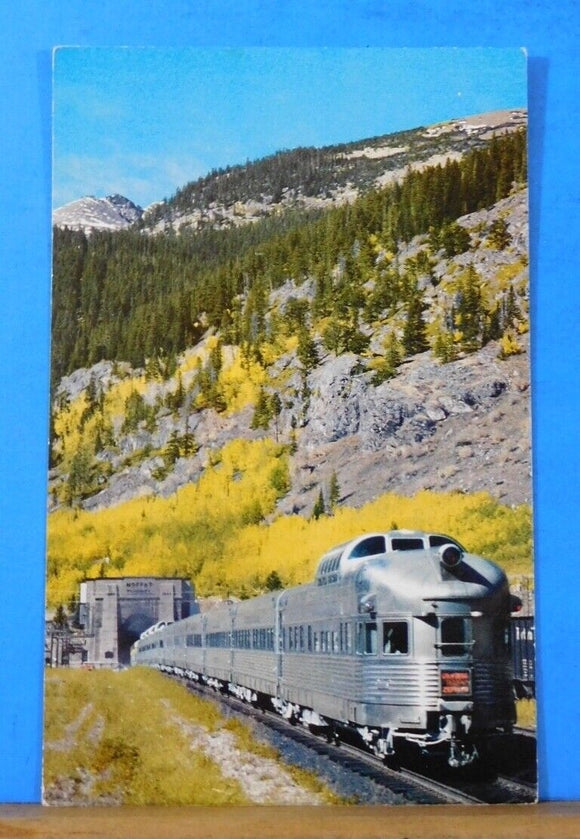 Postcard California Zephyr entering the Moffat tunnel here at East Portal,