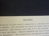 Philadelphia Division Safety Department Safety News 1984 March Eye Protection