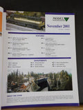 Model Railroading 2001 November ATSF PS2-CD Covered hoppers SAL SDP35 MKT Sd40-2