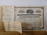Stock Certificate Philadelphia & Gray’s Ferry Passenger Railway Company 1925